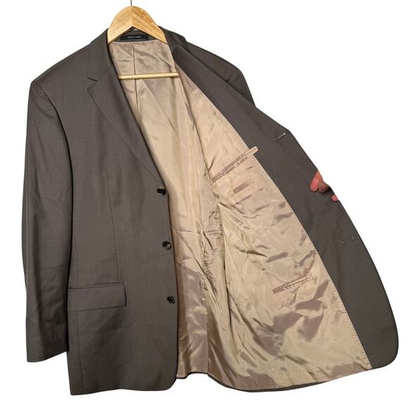 Hugo Boss 44R Scorcese Movie Blazer 100% Wool Dinner Suit Jacket 3 Button Taupe - Picture 3 of 9